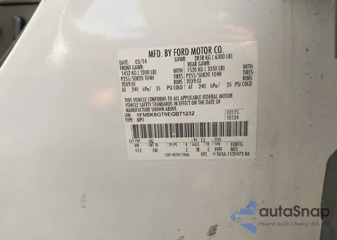 2014 Ford Explorer Sport из США, поврежденный, VIN 1FM5K8GT6EGB71232